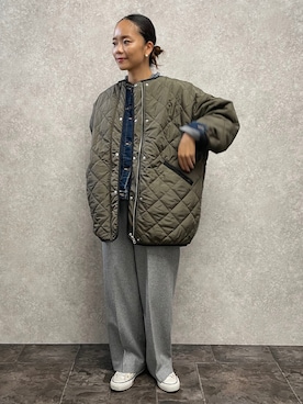 「ジージャン」｜「アイテム（ノーカラージャケット）」を使った、88kmrkyさん（レディース・160cm）の秋コーディネート