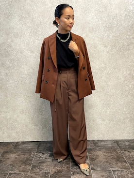 「EUCLAID（エウクレイド）のアイテム（パンツ）」を使った、88kmrkyさん（レディース・160cm）の秋コーディネート