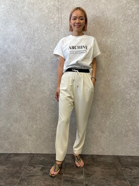 「EUCLAID（エウクレイド）のアイテム（パンツ）」を使った、88kmrkyさん（レディース・160cm）の春コーディネート