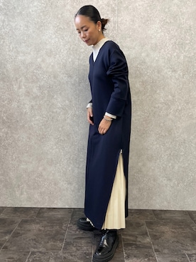 「EUCLAID（エウクレイド）のアイテム（ワンピース）」を使った、88kmrkyさん（レディース・160cm）の秋コーディネート