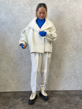 「EUCLAID（エウクレイド）のアイテム（テーラードジャケット）」を使った、88kmrkyさん（レディース・160cm）の冬コーディネート