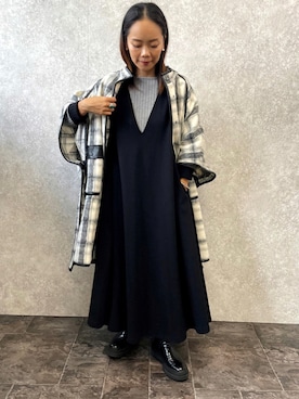 「EUCLAID（エウクレイド）のアイテム（その他アウター）」を使った、88kmrkyさん（レディース・160cm）の秋コーディネート