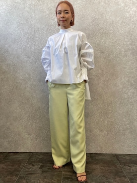 「EUCLAID（エウクレイド）のアイテム（パンツ）」を使った、88kmrkyさん（レディース・160cm）の春コーディネート
