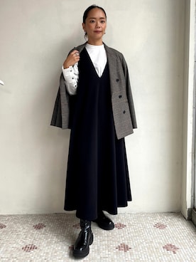 「EUCLAID（エウクレイド）のアイテム（ワンピース）」を使った、88kmrkyさん（レディース・160cm）の秋コーディネート