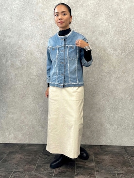 「EUCLAID（エウクレイド）のアイテム（デニムジャケット）」を使った、88kmrkyさん（レディース・160cm）の秋コーディネート
