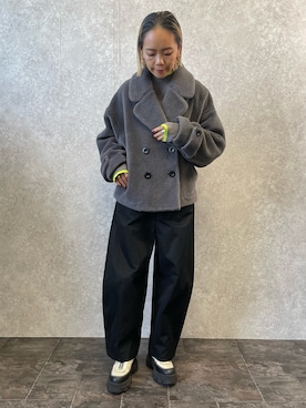 「EUCLAID（エウクレイド）のアイテム（ジャケット/アウター）」を使った、88kmrkyさん（レディース・160cm）の冬コーディネート