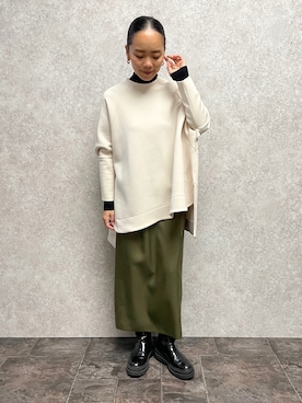 「EUCLAID（エウクレイド）のアイテム（Tシャツ/カットソー）」を使った、88kmrkyさん（レディース・160cm）の冬コーディネート