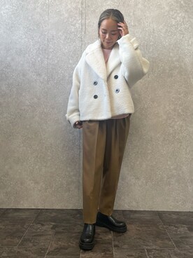 「EUCLAID（エウクレイド）のアイテム（ジャケット/アウター）」を使った、88kmrkyさん（レディース・160cm）の冬コーディネート