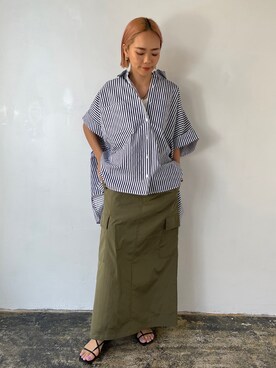 「EUCLAID（エウクレイド）のアイテム（スカート）」を使った、88kmrkyさん（レディース・160cm）の春コーディネート