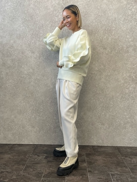 「EUCLAID（エウクレイド）のアイテム（パンツ）」を使った、88kmrkyさん（レディース・160cm）の冬コーディネート