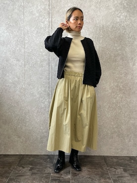 「EUCLAID（エウクレイド）のアイテム（ニット/セーター）」を使った、88kmrkyさん（レディース・160cm）の冬コーディネート