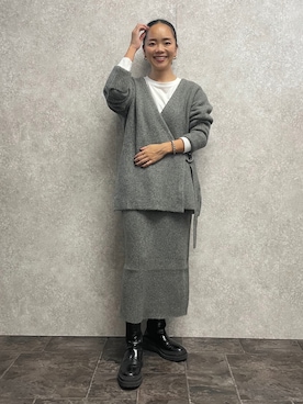 「EUCLAID（エウクレイド）のアイテム（Tシャツ/カットソー）」を使った、88kmrkyさん（レディース・160cm）の冬コーディネート