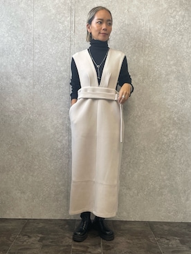 「EUCLAID（エウクレイド）のアイテム（ワンピース/ドレス）」を使った、88kmrkyさん（レディース・160cm）の冬コーディネート