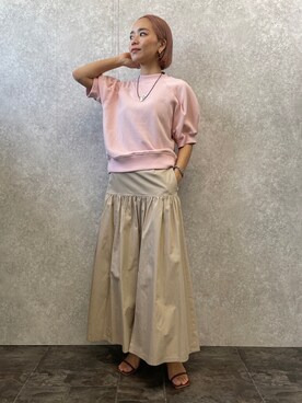「EUCLAID（エウクレイド）のアイテム（スカート）」を使った、88kmrkyさん（レディース・160cm）の春コーディネート