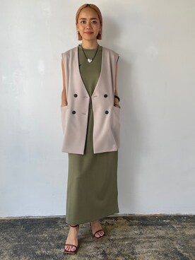 「EUCLAID（エウクレイド）のアイテム（ワンピース/ドレス）」を使った、88kmrkyさん（レディース・160cm）の春コーディネート