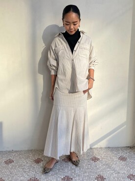 「EUCLAID（エウクレイド）のアイテム（Tシャツ/カットソー）」を使った、88kmrkyさん（レディース・160cm）の冬コーディネート