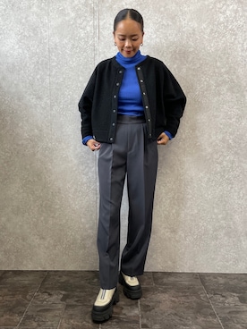 「EUCLAID（エウクレイド）のアイテム（ニット/セーター）」を使った、88kmrkyさん（レディース・160cm）の冬コーディネート