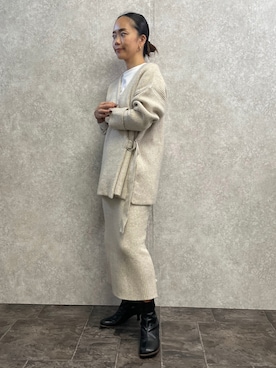「EUCLAID（エウクレイド）のアイテム（Tシャツ/カットソー）」を使った、88kmrkyさん（レディース・160cm）の冬コーディネート