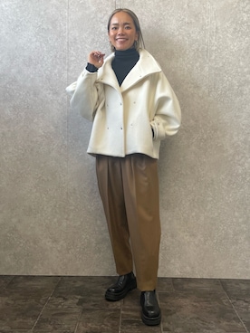 「EUCLAID（エウクレイド）のアイテム（テーラードジャケット）」を使った、88kmrkyさん（レディース・160cm）の冬コーディネート