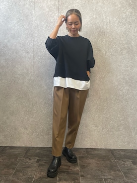 「EUCLAID（エウクレイド）のアイテム（パンツ）」を使った、88kmrkyさん（レディース・160cm）の冬コーディネート