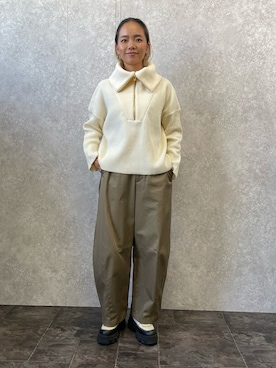 「EUCLAID（エウクレイド）のアイテム（パンツ）」を使った、88kmrkyさん（レディース・160cm）の冬コーディネート
