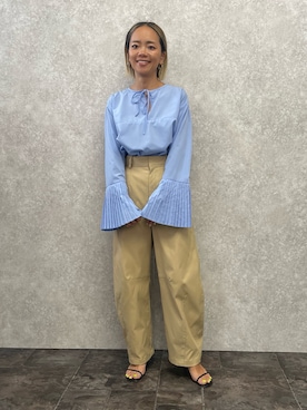 「EUCLAID（エウクレイド）のアイテム（パンツ）」を使った、88kmrkyさん（レディース・160cm）の春コーディネート