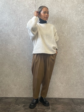 「EUCLAID（エウクレイド）のアイテム（パンツ）」を使った、88kmrkyさん（レディース・160cm）の冬コーディネート