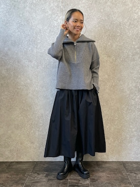 「EUCLAID（エウクレイド）のアイテム（スカート）」を使った、88kmrkyさん（レディース・160cm）の冬コーディネート