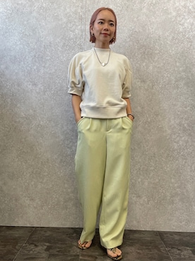 「EUCLAID（エウクレイド）のアイテム（パンツ）」を使った、88kmrkyさん（レディース・160cm）の春コーディネート