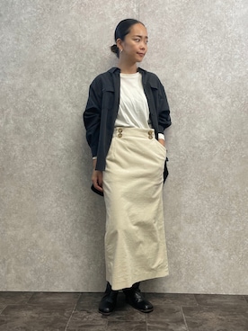 「EUCLAID（エウクレイド）のアイテム（Tシャツ/カットソー）」を使った、88kmrkyさん（レディース・160cm）の冬コーディネート