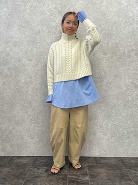 「EUCLAID（エウクレイド）のアイテム（パンツ）」を使った、88kmrkyさん（レディース・160cm）の冬コーディネート