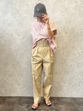 「EUCLAID（エウクレイド）のアイテム（パンツ）」を使った、88kmrkyさん（レディース・160cm）の夏コーディネート