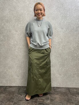 「EUCLAID（エウクレイド）のアイテム（スカート）」を使った、88kmrkyさん（レディース・160cm）の春コーディネート