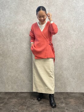 「EUCLAID（エウクレイド）のアイテム（Tシャツ/カットソー）」を使った、88kmrkyさん（レディース・160cm）の冬コーディネート