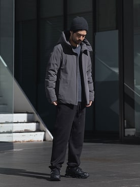 「アイテム（ダウンジャケット/コート）」を使った、SHUさん（メンズ・170cm）の秋コーディネート