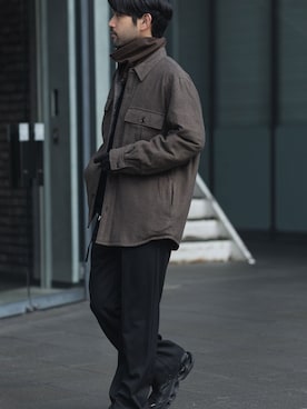 「アイテム（ネックウォーマー/スヌード）」を使った、SHUさん（メンズ・170cm）の冬コーディネート