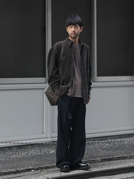 「アイテム（ショルダーバッグ）」を使った、SHUさん（メンズ・170cm）の秋コーディネート