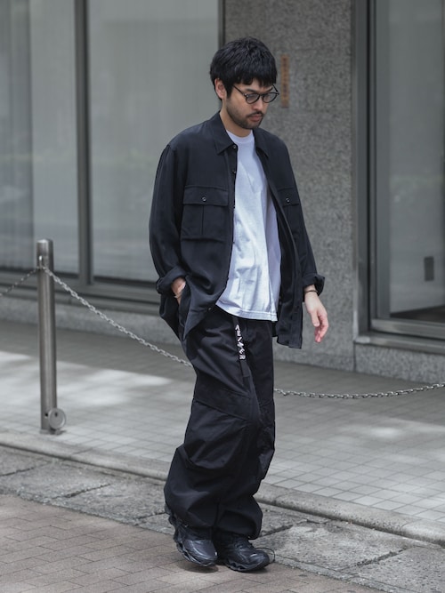 CU/RY フィブリルタフタ パッチポケット L/Sシャツ / CU/RY FIBRIL TAFFETA PATCH POCKET L/S SHIRT