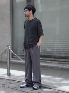 「ATTACHMENT（アタッチメント）のアイテム（トップス）」を使った、SHUさん（メンズ・170cm）の夏コーディネート