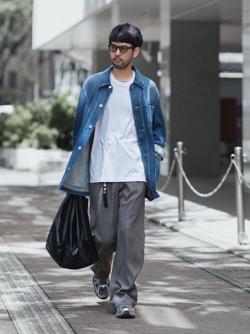 【 直営店・ZOZOTOWN限定 】シンセティックレザー ショルダーショッピングバッグ / SYNTHETIC LEATHER SHOULDER SHOPPING BAG