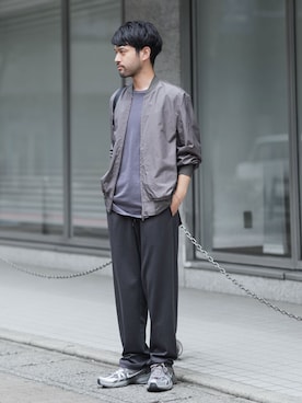 「アイテム（MA-1）」を使った、SHUさん（メンズ・170cm）の夏コーディネート