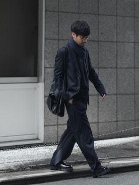 「アイテム（ストール/ショール）」を使った、SHUさん（メンズ・170cm）の秋コーディネート