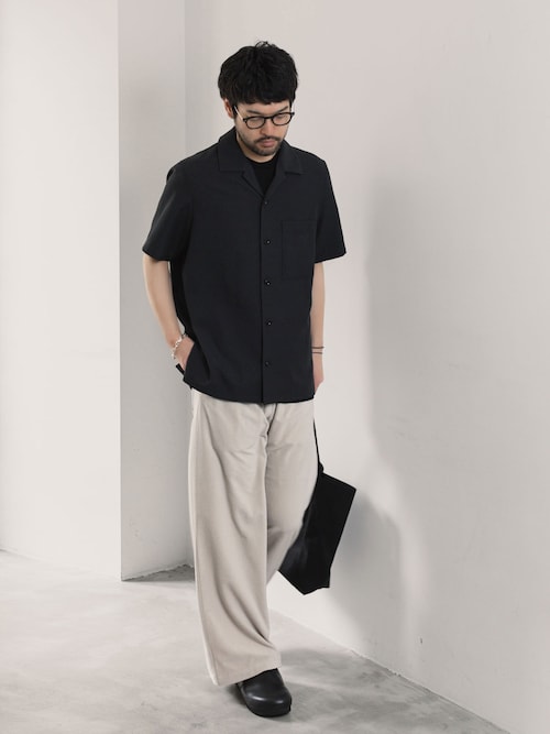 PE/CO/LI ツイル オープンカラー S/Sシャツ / PE/CO/LI TWILL OPEN COLLAR S/S SHIRT