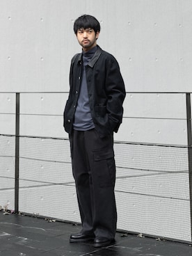 「ATTACHMENT（アタッチメント）のアイテム（トップス）」を使った、SHUさん（メンズ・170cm）の秋コーディネート