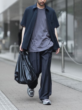 「ATTACHMENT（アタッチメント）のアイテム（トップス）」を使った、SHUさん（メンズ・170cm）の夏コーディネート