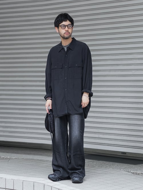 CU/RY フィブリルタフタ パッチポケット L/Sシャツ / CU/RY FIBRIL TAFFETA PATCH POCKET L/S SHIRT