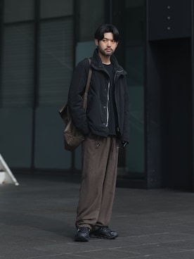 「アイテム（手袋）」を使った、SHUさん（メンズ・170cm）の冬コーディネート