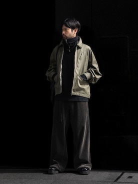 「アイテム（ミリタリージャケット）」を使った、SHUさん（メンズ・170cm）の秋コーディネート