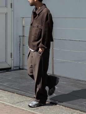 「ATTACHMENT（アタッチメント）のアイテム（パンツ）」を使った、SHUさん（メンズ・170cm）の秋コーディネート