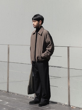 「ATTACHMENT（アタッチメント）のアイテム（パンツ）」を使った、SHUさん（メンズ・170cm）の秋コーディネート
